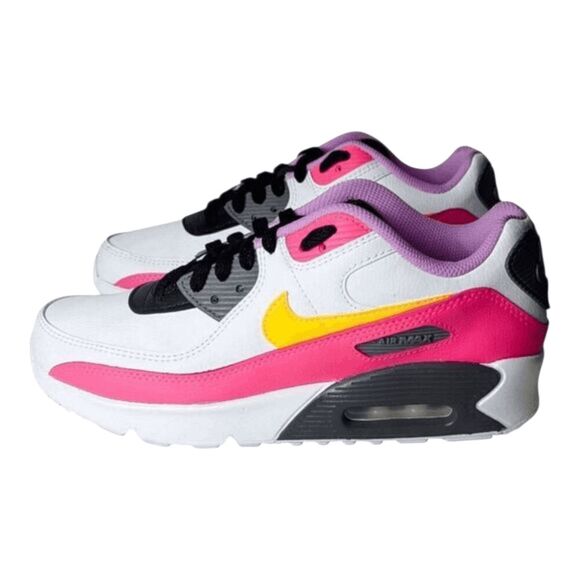 NIKE Air Max 90 'White Hyper Pink Orange' Running Shoes Size 6.5Y/W8 - Picture 3 of 15